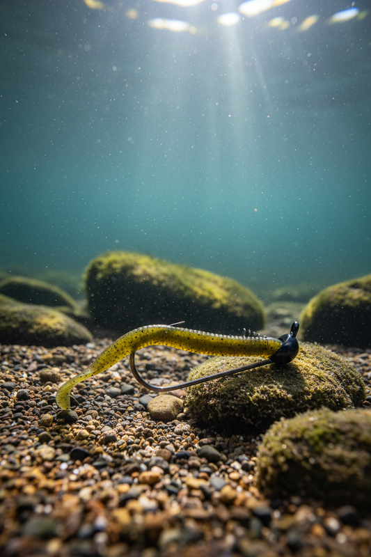 GrandeBass Tungsten Shakey Jig Head rigged underwater lifestyle photo