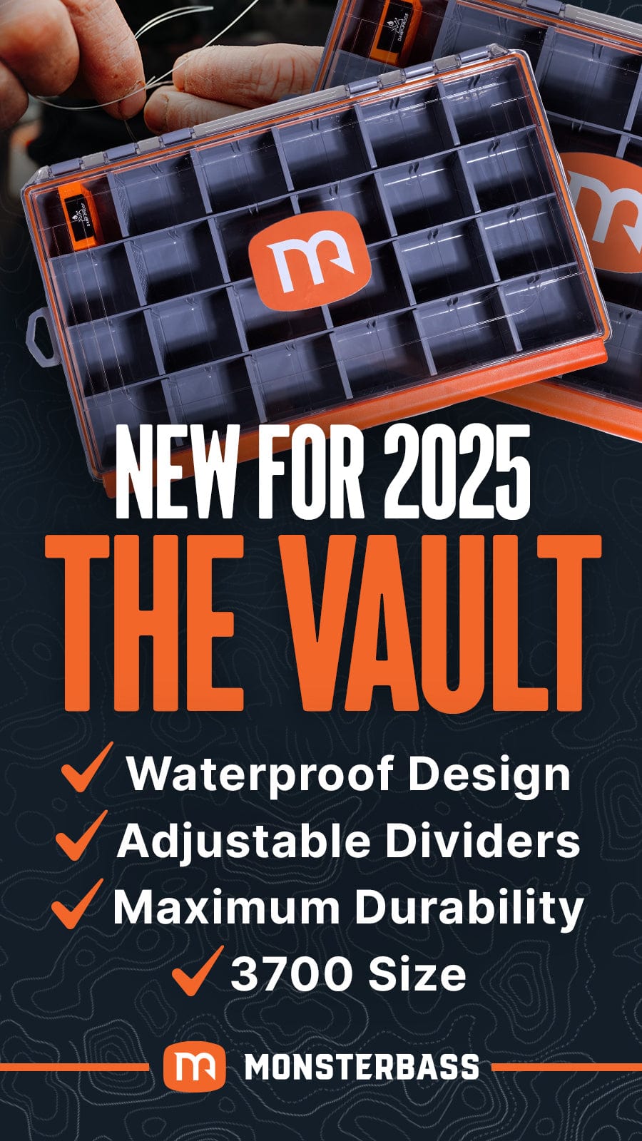 MONSTERBASS The Vault Waterproof Tackle Box | 3600, 3700 & Specialty Sizes