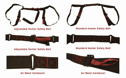 Silent Slide Adjustable Hunter Safety Belt – Quiet 360° Tree Stand Harness, USA Made